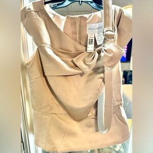 Women’s designer formal sleeveless top with waist buckle for wedding/ event